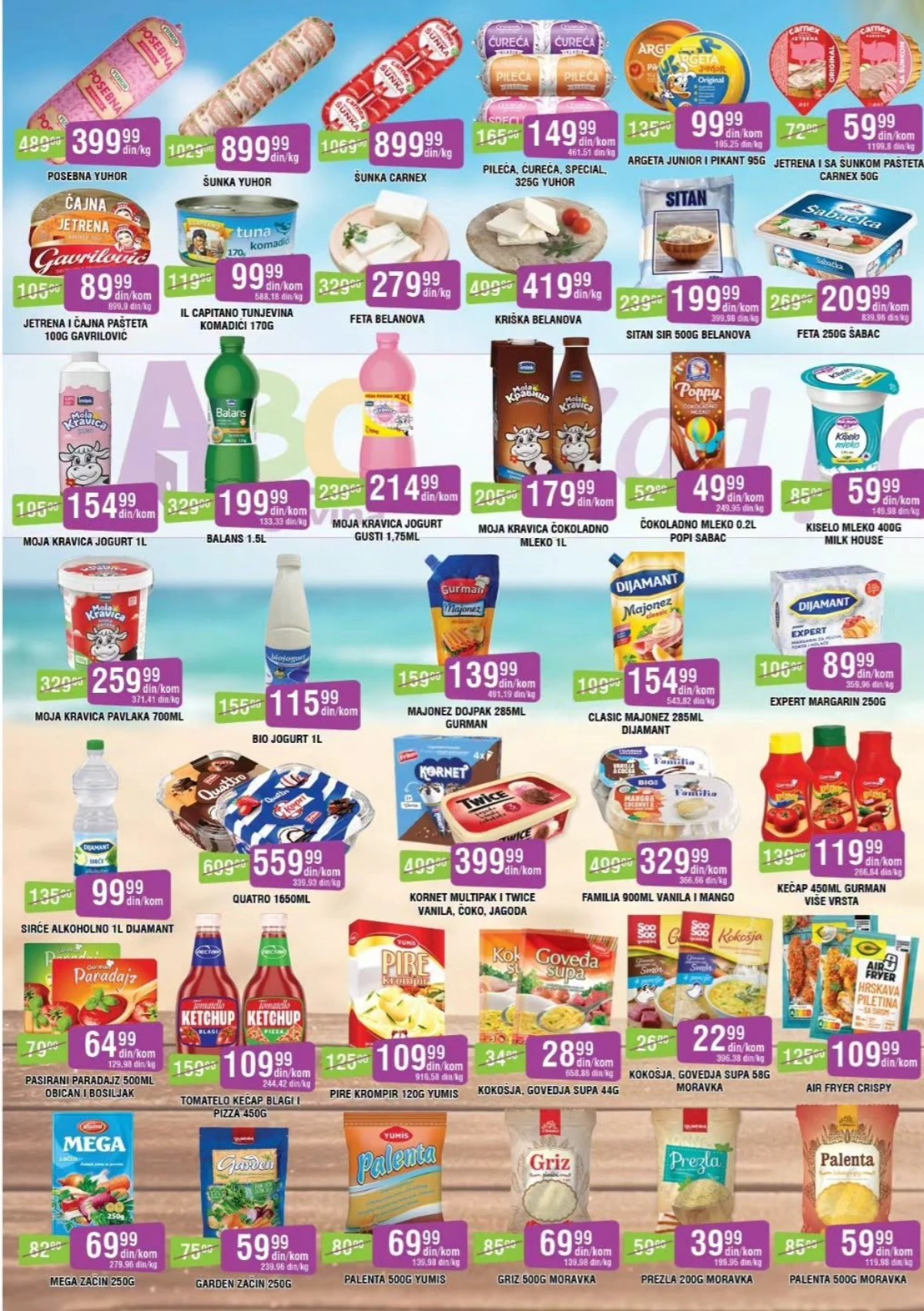 ABC katalog – mesne prerađevine, mlečni proizvodi, namazi i prehrambeni artikli na akciji