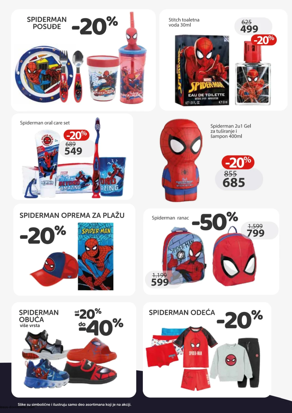 Aksa Spiderman odeća, obuća i dodaci za leto 2026