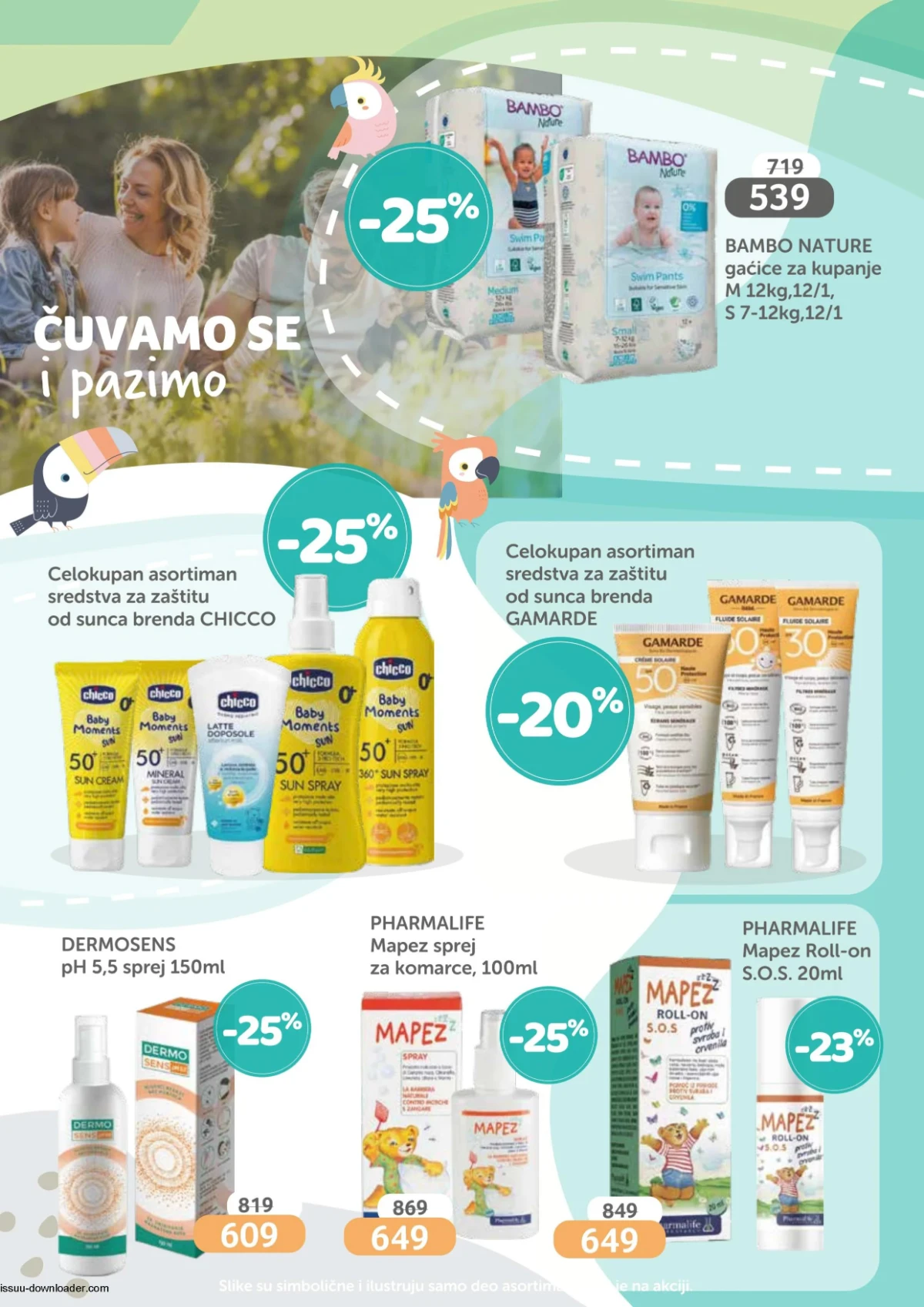 Aksa katalog strana 14 – sredstva za zaštitu od sunca i preparati za bebe