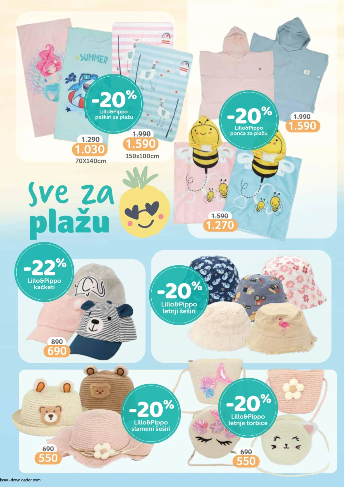 AKSA katalog strana 7 – oprema za plažu AKSA katalog strana 7 – peškiri, šeširi i letnja oprema za decu