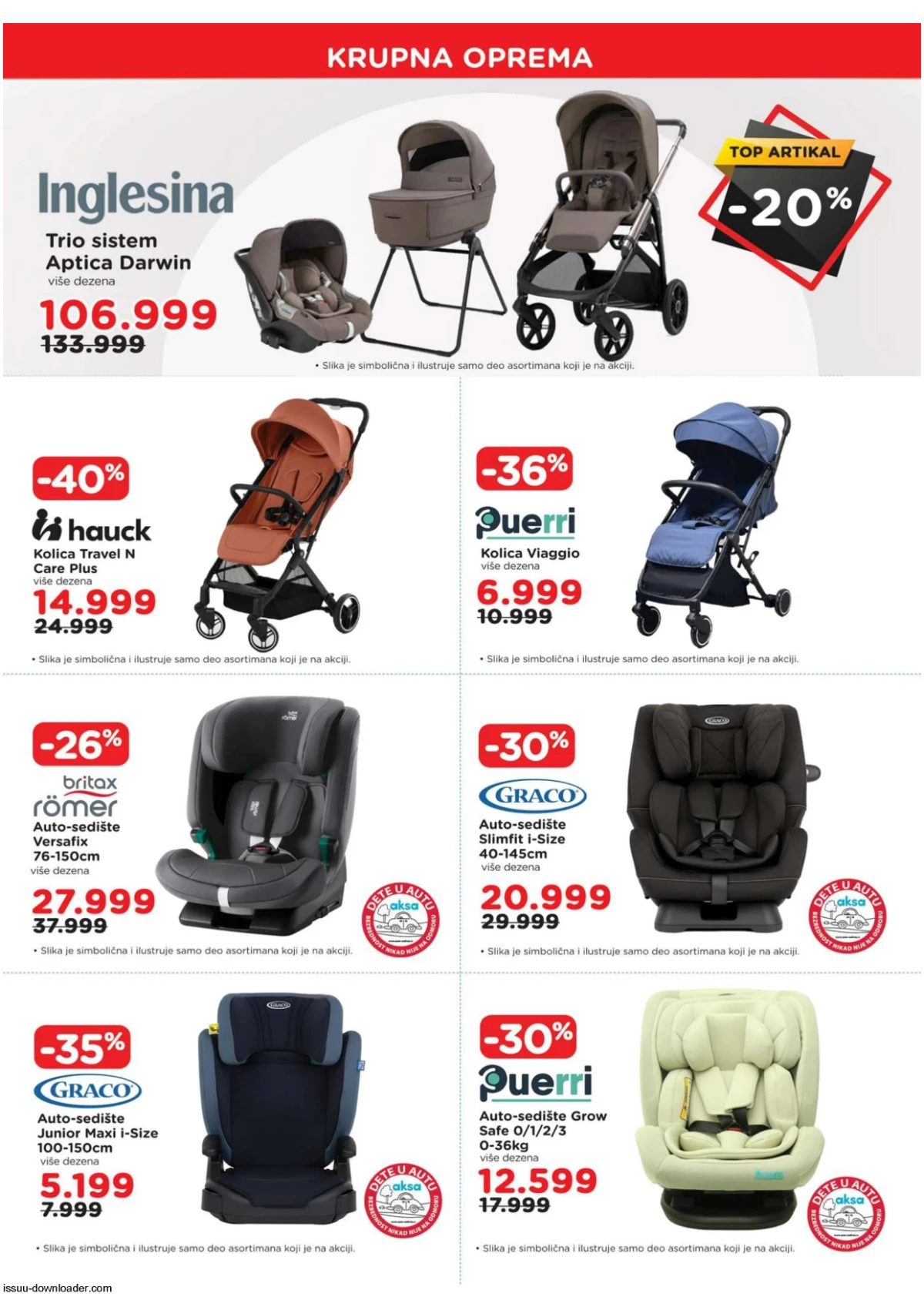AKSA katalog strana 3 – kolica i auto-sedišta na akciji