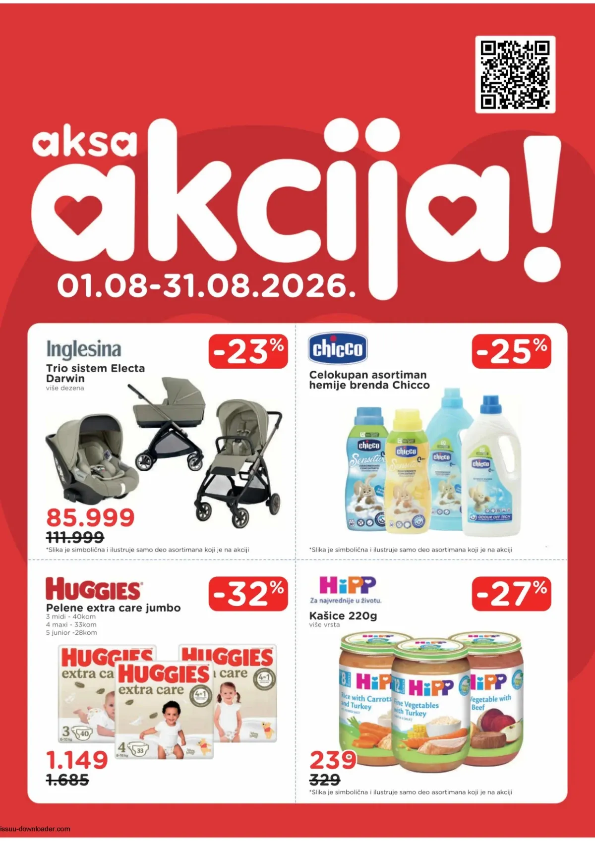AKSA akcija za bebe i decu – popusti do 38% na kolica, auto-sedišta, pelene, kozmetiku i opremu do 31.08.2026.