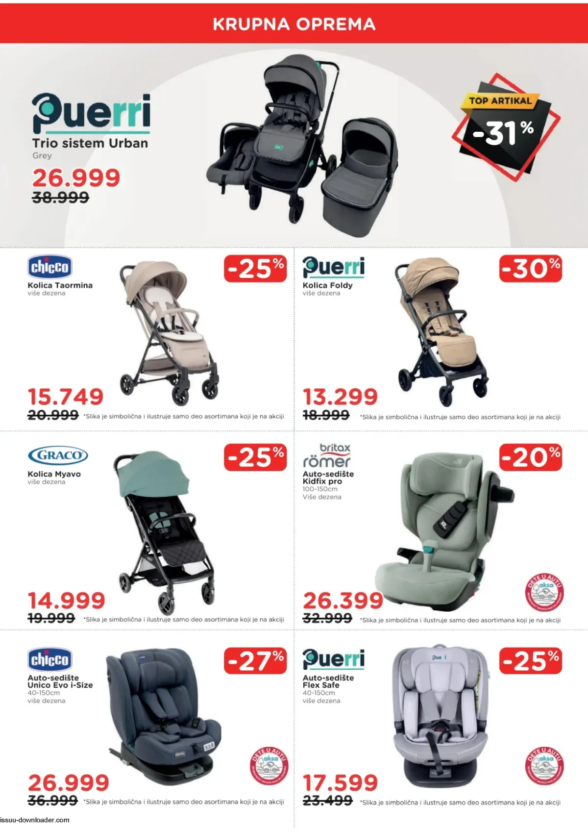 AKSA katalog strana 3 – kolica i auto-sedišta na akciji do 31.08.2026.