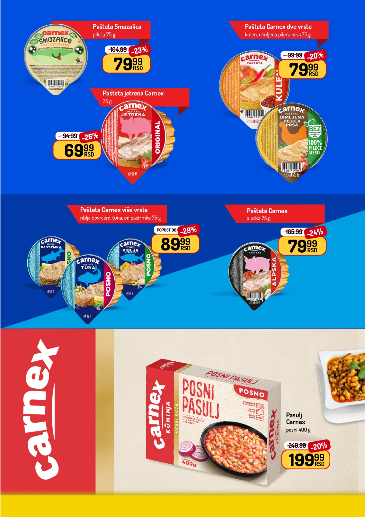 Aman katalog – Carnex paštete, mesni proizvodi i gotova jela na akciji