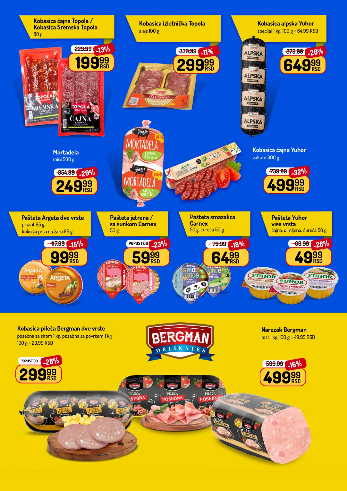 Aman katalog jun 2026 – paštete, mortadela, kobasice i delikates proizvodi na sniženju