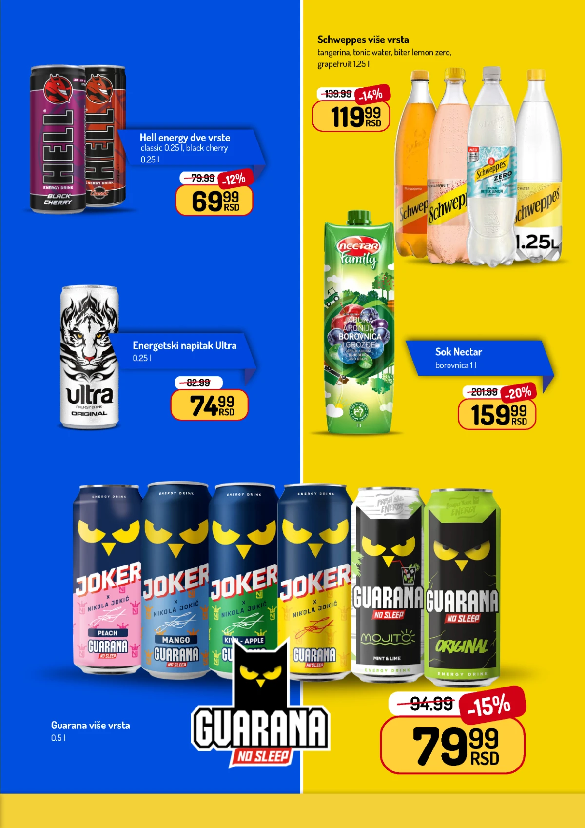 Aman katalog jun 2026 – energetska pića, Guarana i Schweppes na sniženju