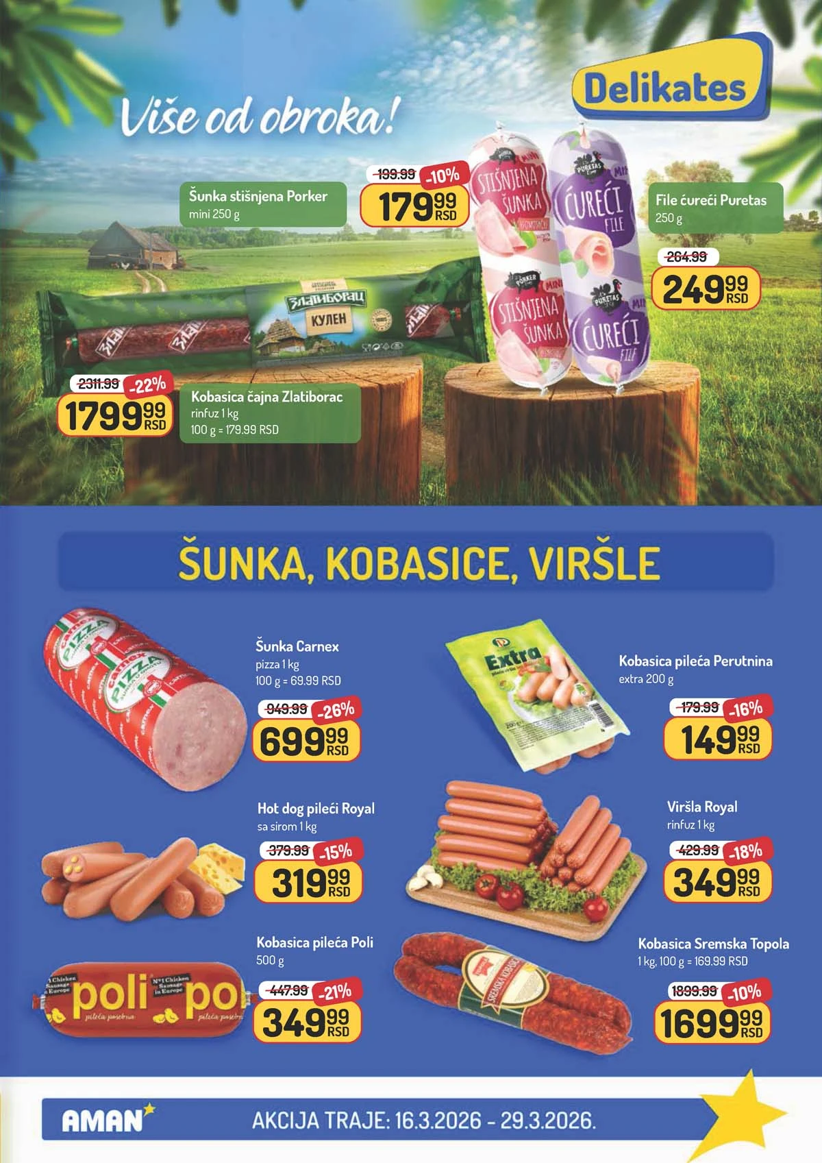 Aman katalog sniženja – prehrambeni proizvodi i artikli za domaćinstvo