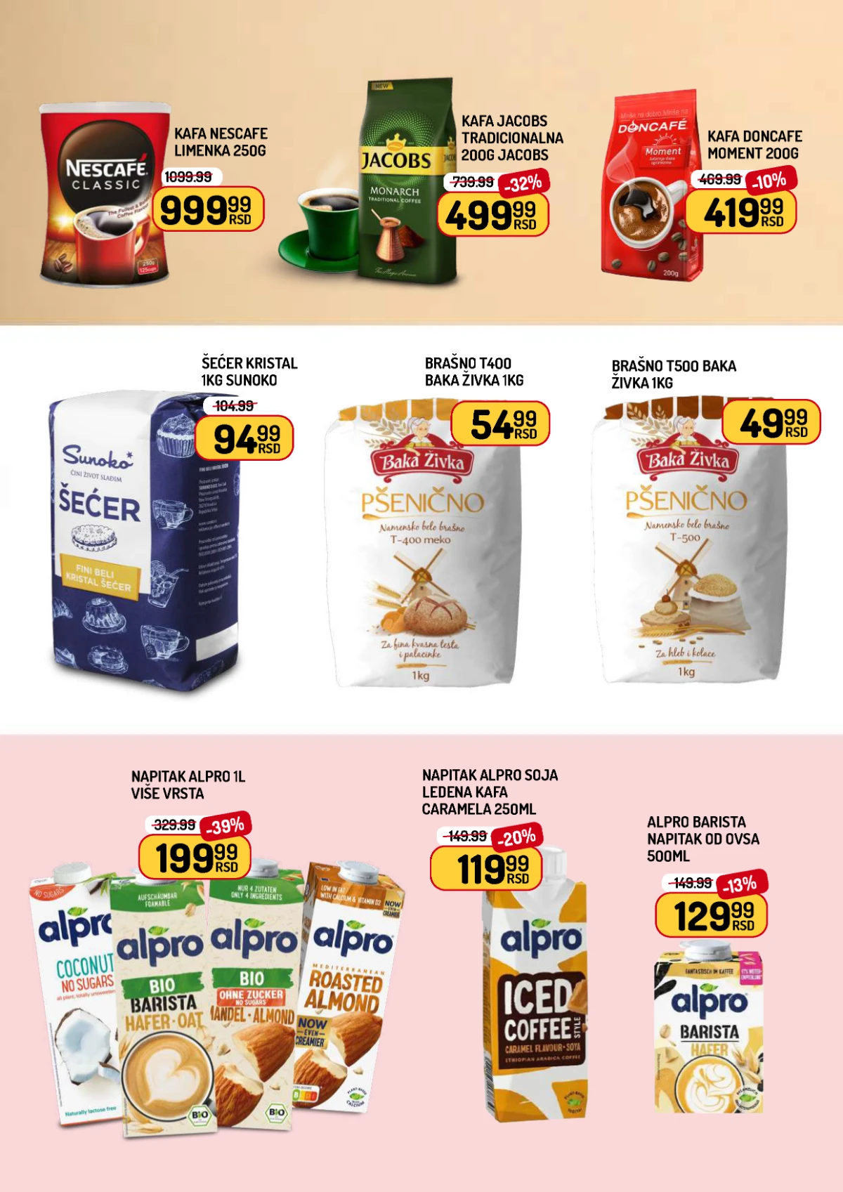 Aman kafa, šećer i Alpro proizvodi na akciji