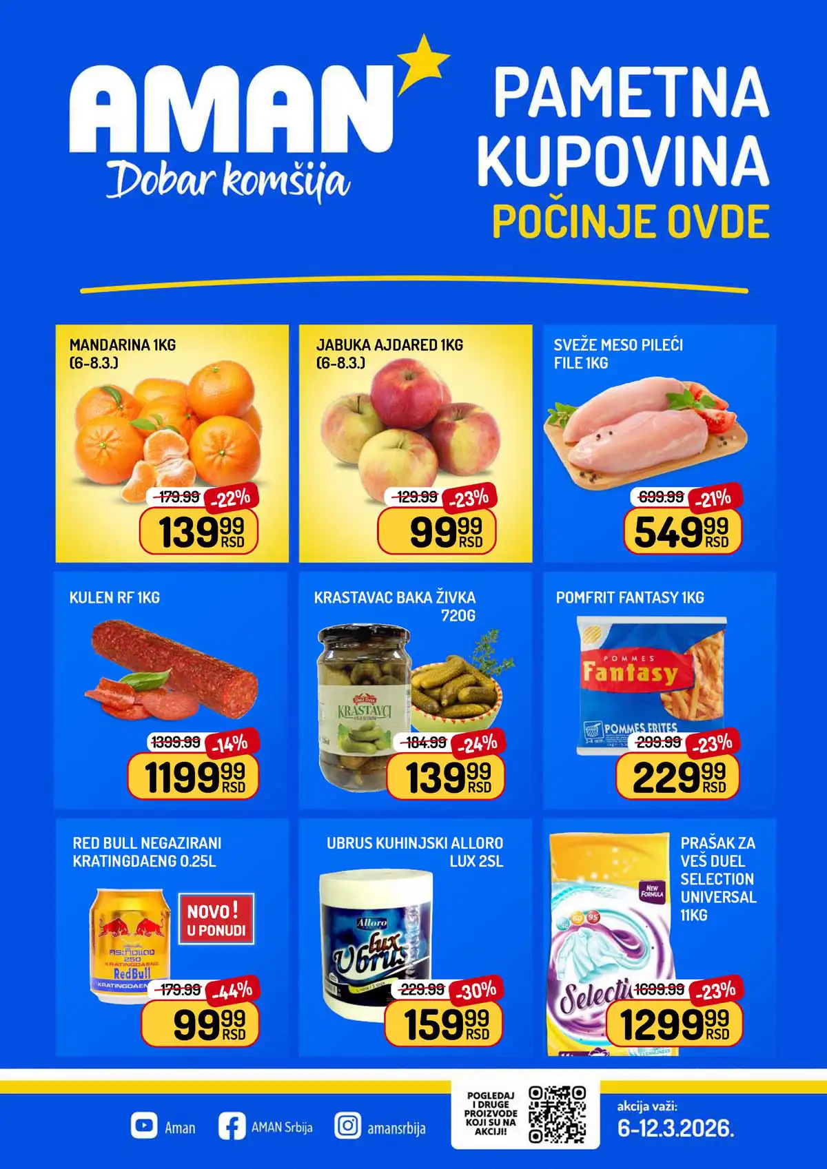Aman nedeljna akcija – sniženja do 37% do 12.03.2026 (strana 1)