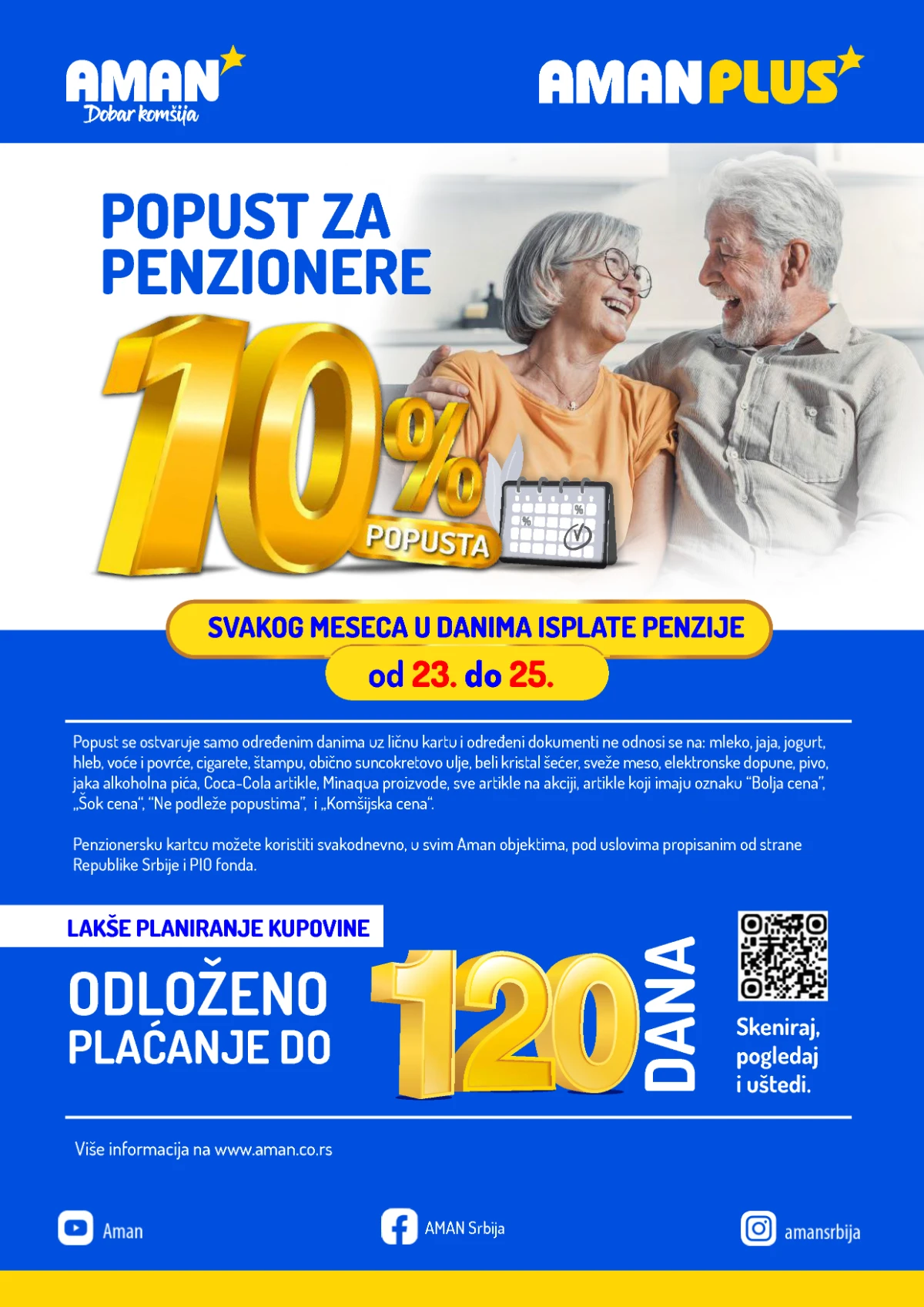 Aman Plus popust za penzionere i odloženo plaćanje