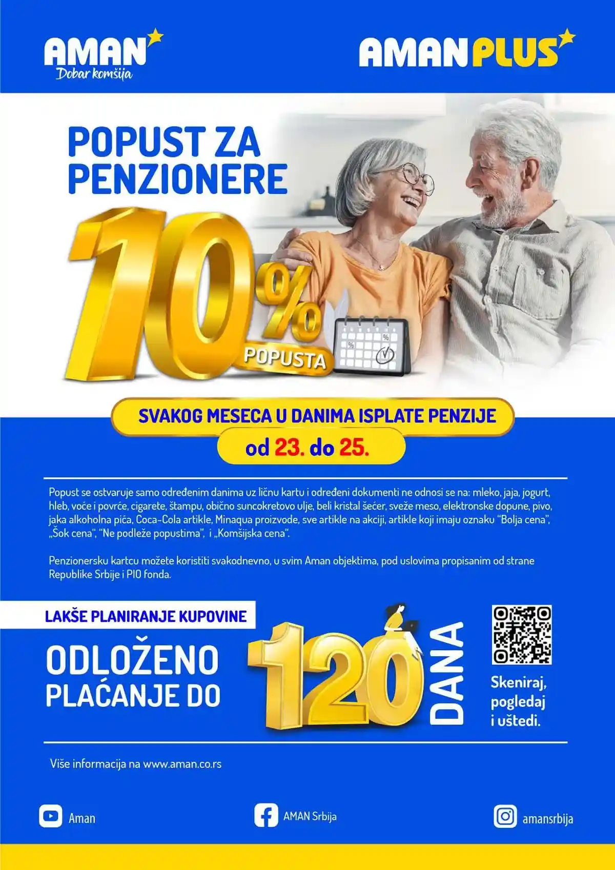 Aman nedeljna ponuda 13–19. februar 2026 – završna strana kataloga Aman nedeljna akcija katalog strana 16 – završna ponuda i dodatna sniženja 13–19. februar 2026