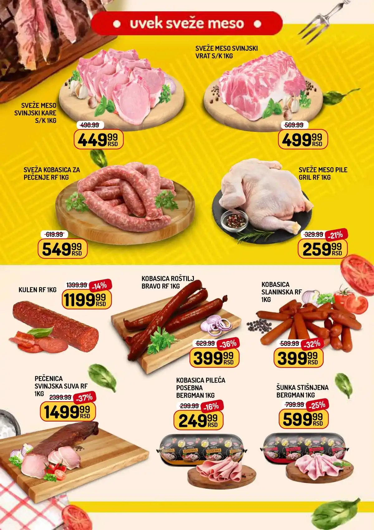 Aman katalog akcija do 26. februara 2026. – osnovne namirnice po sniženim cenama Aman nedeljna akcija katalog strana 2 – akcijske cene osnovnih namirnica do 26. februara 2026.