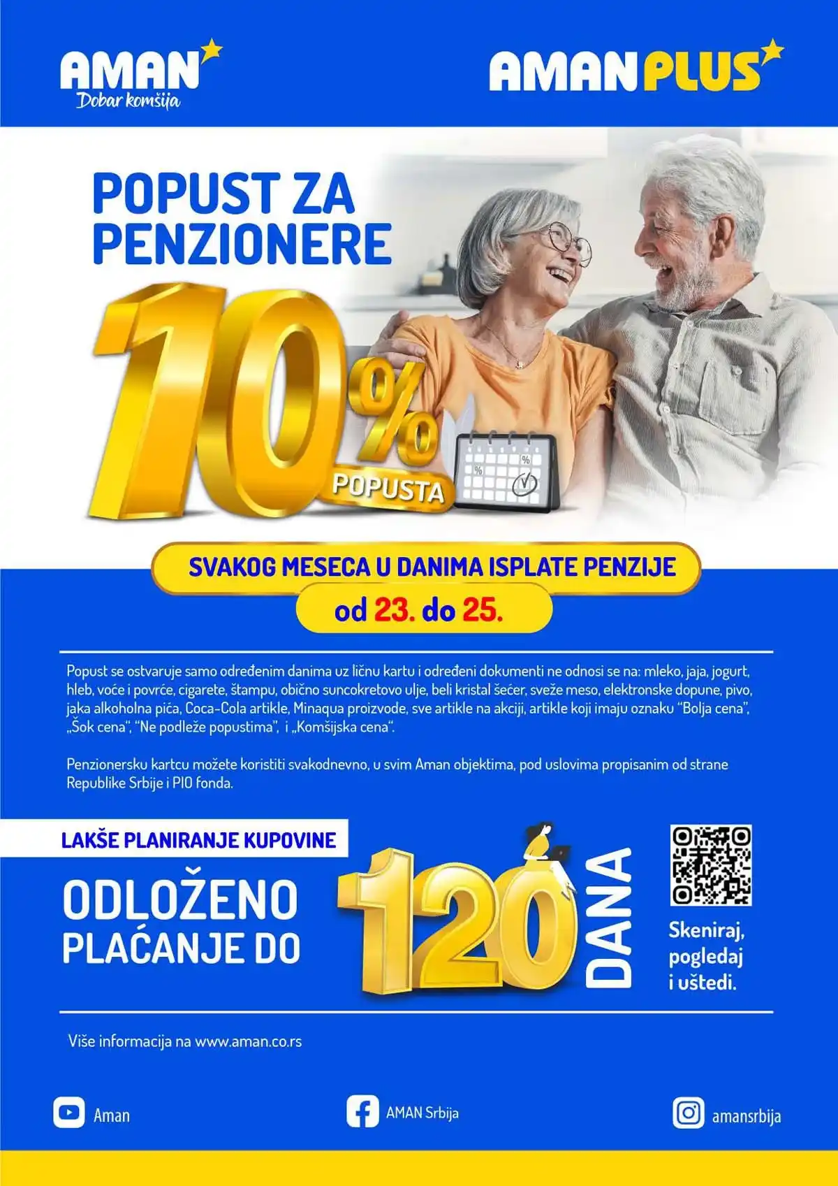 Aman nedeljna ponuda do 26. februara 2026. – završna strana kataloga Aman nedeljna akcija katalog strana 16 – završna ponuda i dodatna sniženja do 26. februara 2026.