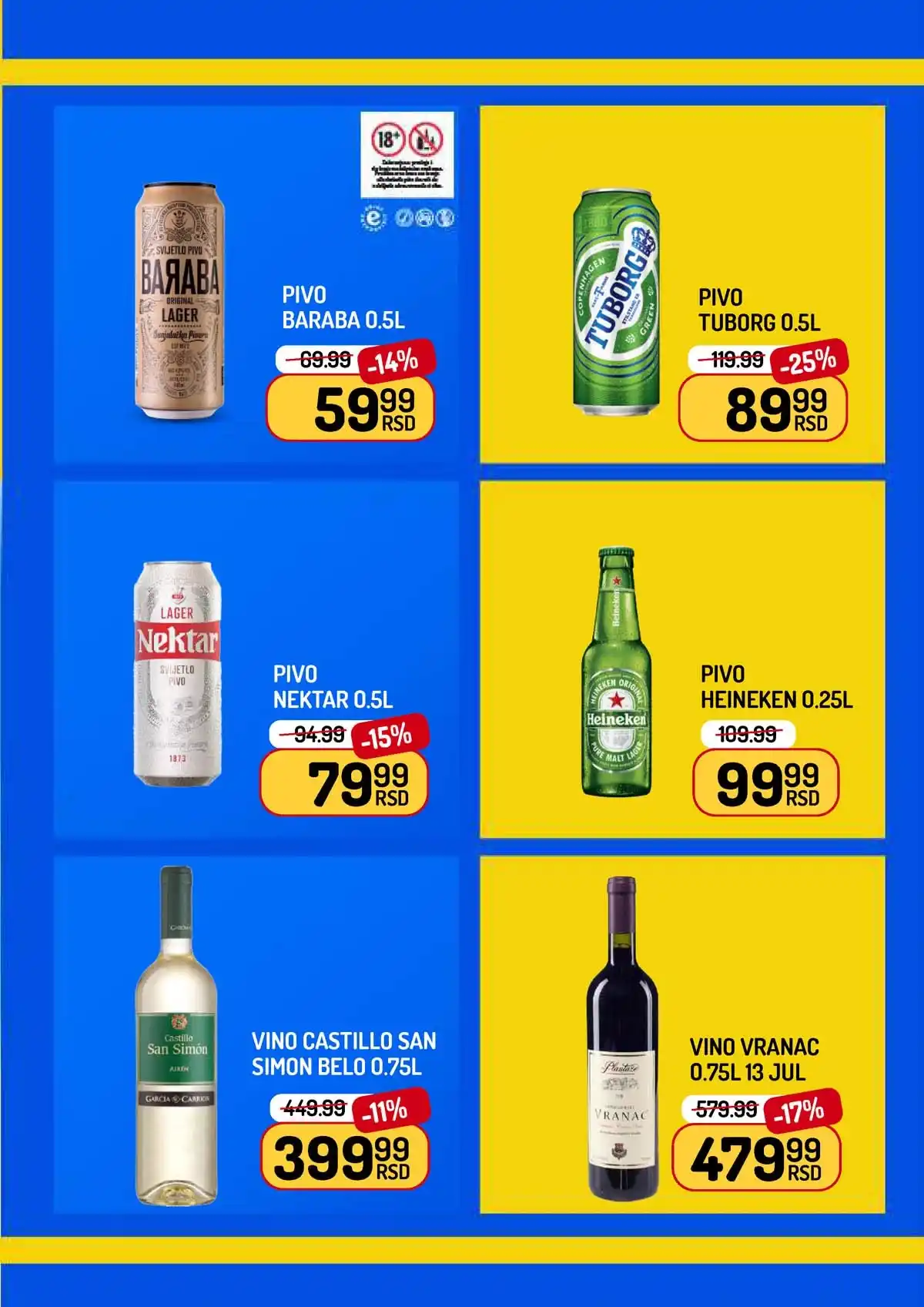 Aman nedeljna akcija katalog strana 13 – piće i osnovne namirnice po akcijskim cenama do 5. marta 2026.