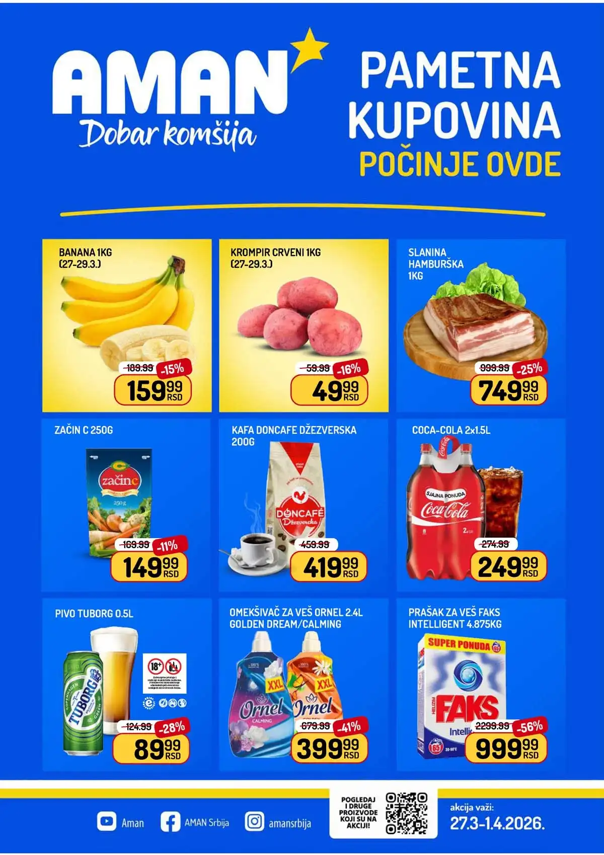 Aman nedeljna akcija – Pametna kupovina počinje ovde uz sniženja do 56% do 01.04.2026 (strana 1)
