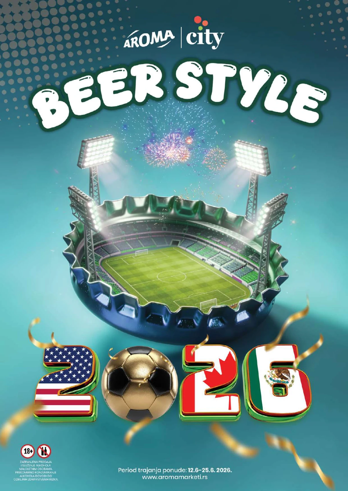 Aroma City Beer Style katalog do 25.06.2026 – piva, grickalice i navijačke ponude za Svetsko prvenstvo