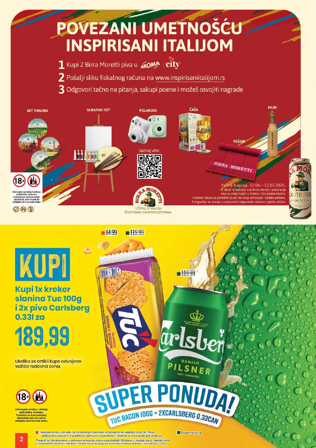 Carlsberg pivo i Tuc kreker akcija u Aroma City Beer Style katalogu