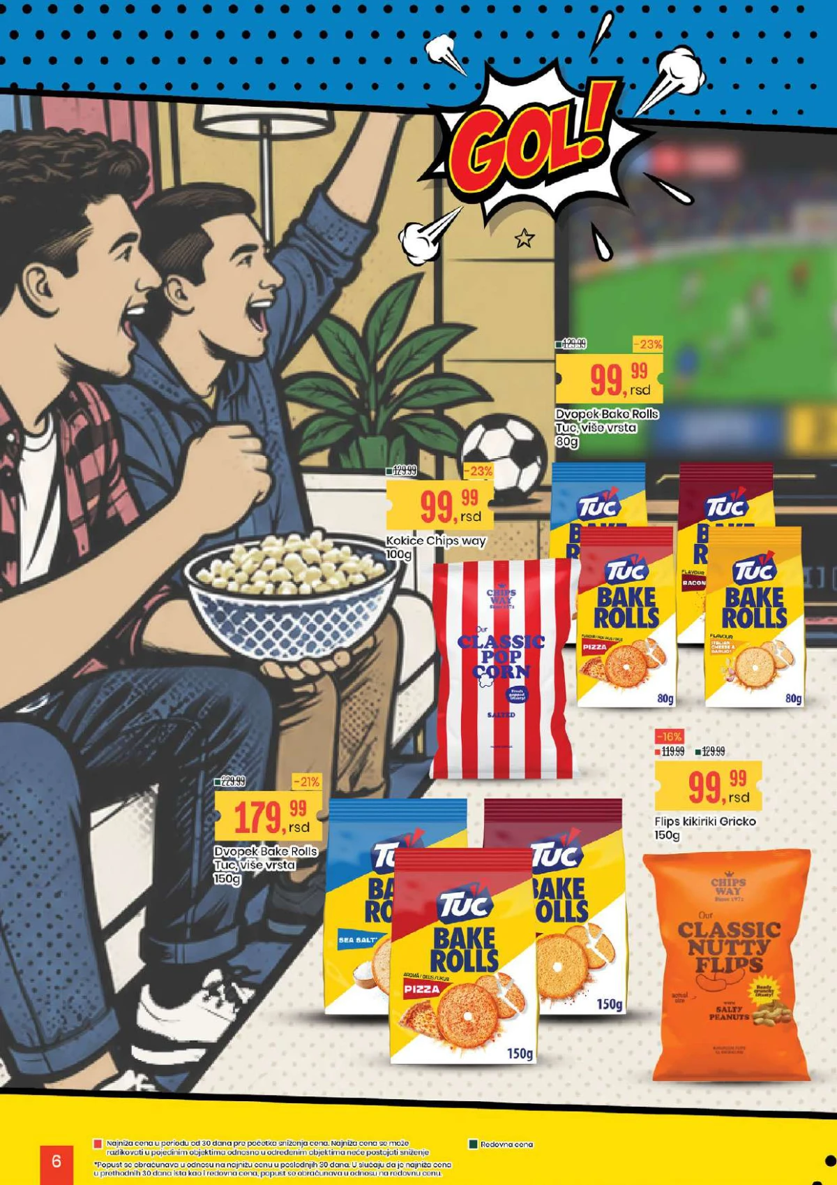 Tuc Bake Rolls, kokice i flips na akciji u Aroma City katalogu