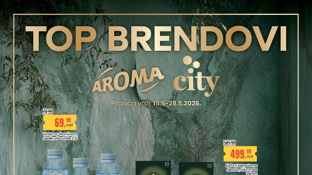Aroma City TOP BRENDOVI akcija do 28.05.2026 – Jacobs kafa, Frikom proizvodi, Persil i grickalice po sniženim cenama