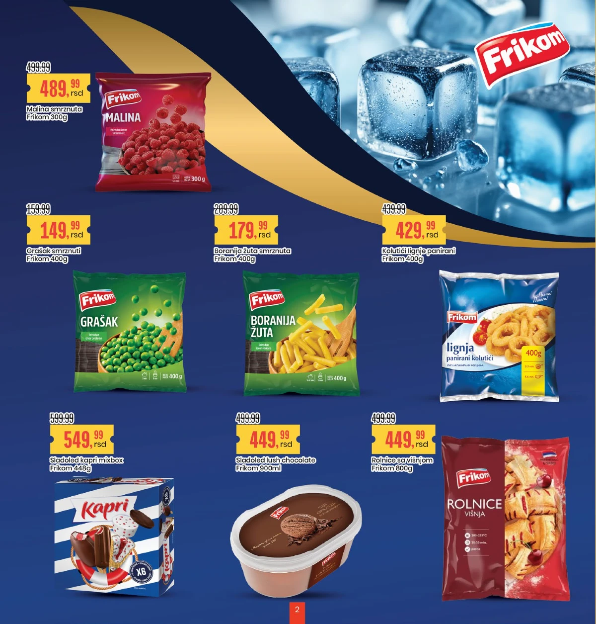 Aroma City Frikom akcija do 28.05.2026 – zamrznuto povrće i sladoled strana 2 Aroma City Frikom katalog akcija 2026 – grašak, boranija, lignje i sladoled na sniženju strana 2
