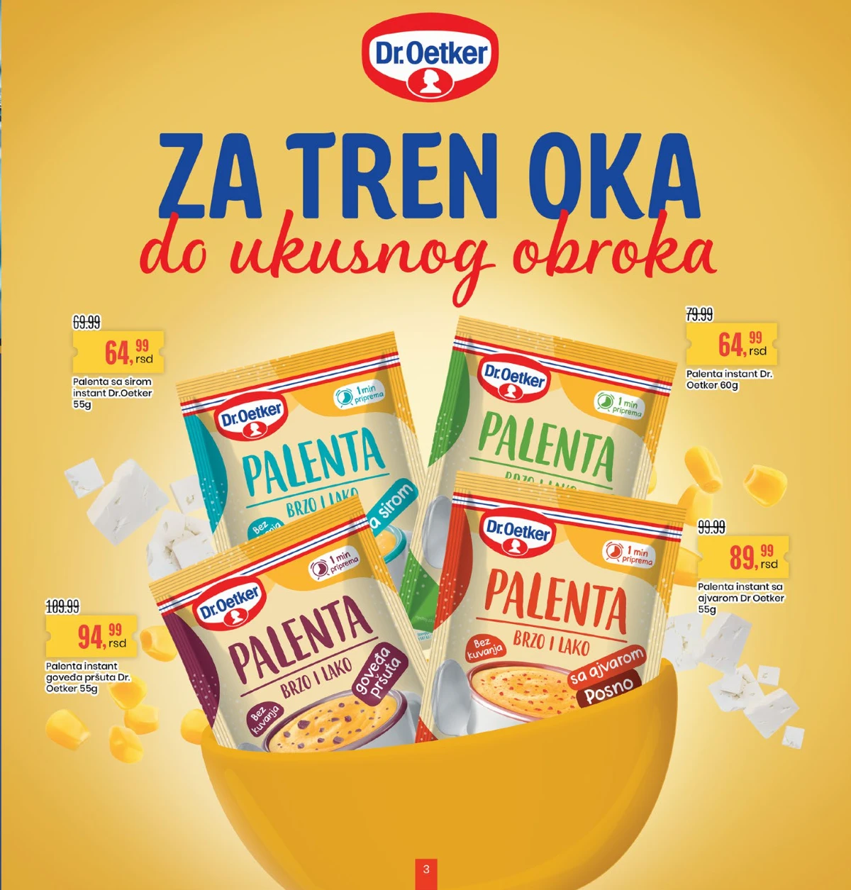 Aroma City Dr.Oetker akcija do 28.05.2026 – palenta proizvodi strana 3 Aroma City Dr.Oetker katalog akcija – instant palenta i brzi obroci po akcijskim cenama strana 3