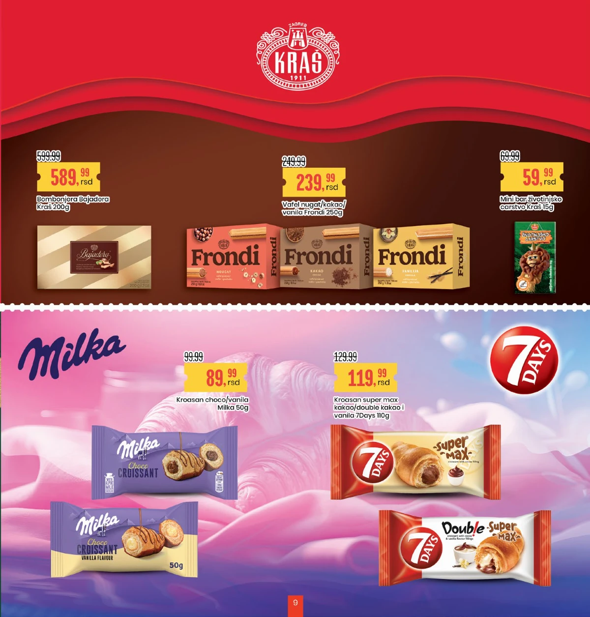 Aroma City Kraš i Milka akcija do 28.05.2026 strana 9 Aroma City katalog čokolade, kroasani i slatkiši akcija Srbija strana 9
