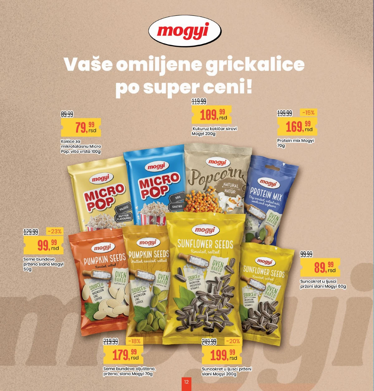 Aroma City Mogyi grickalice akcija do 28.05.2026 strana 12 Aroma City katalog Mogyi semenke, kokice i grickalice po sniženim cenama strana 12