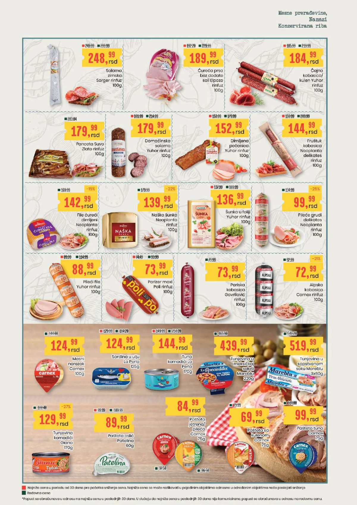 Aroma i City katalog strana 8 – šunka, salama, paštete, tunjevina i riblje konzerve