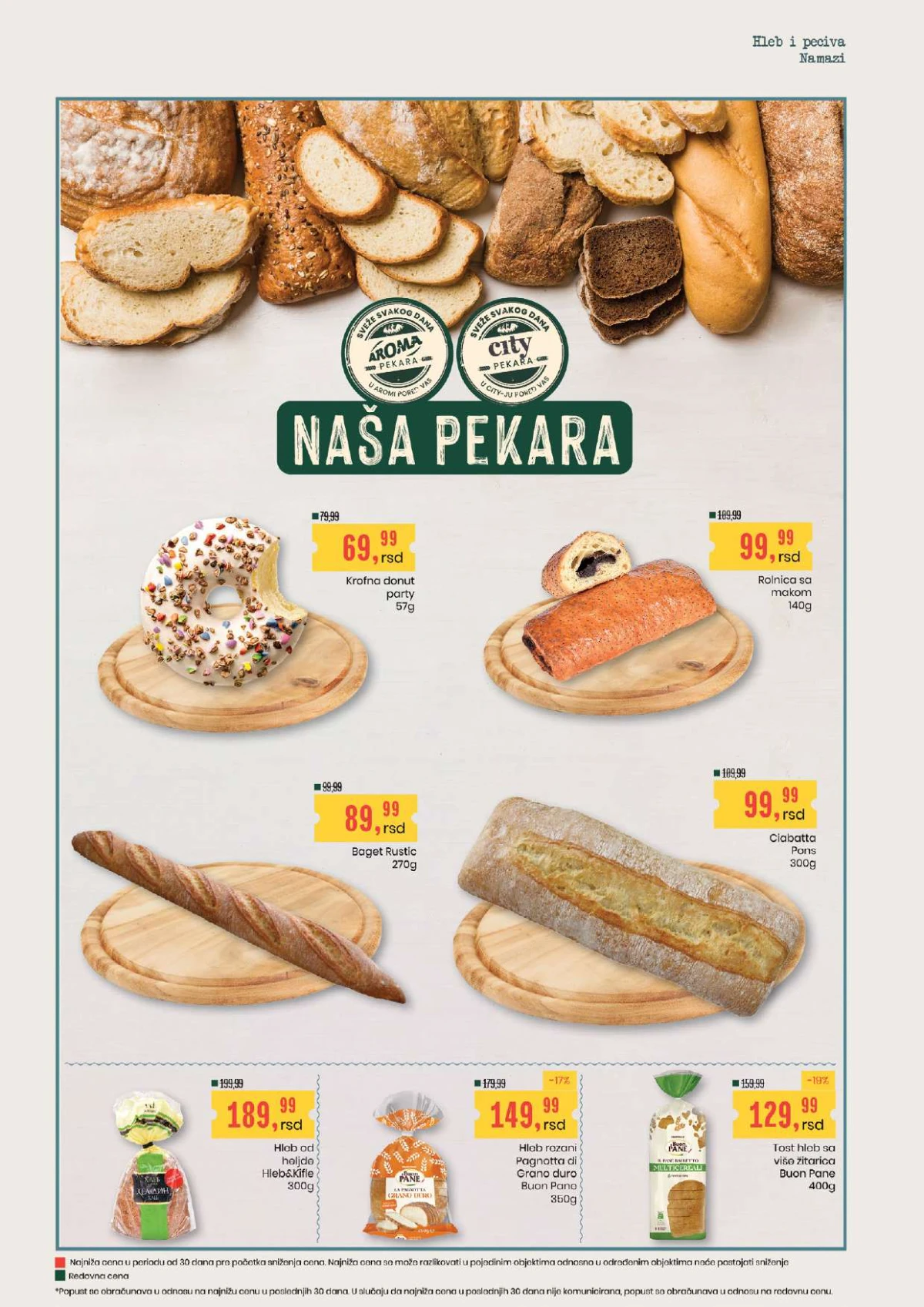 Aroma City katalog peciva hleb i sirni namazi akcija Srbija strana 4