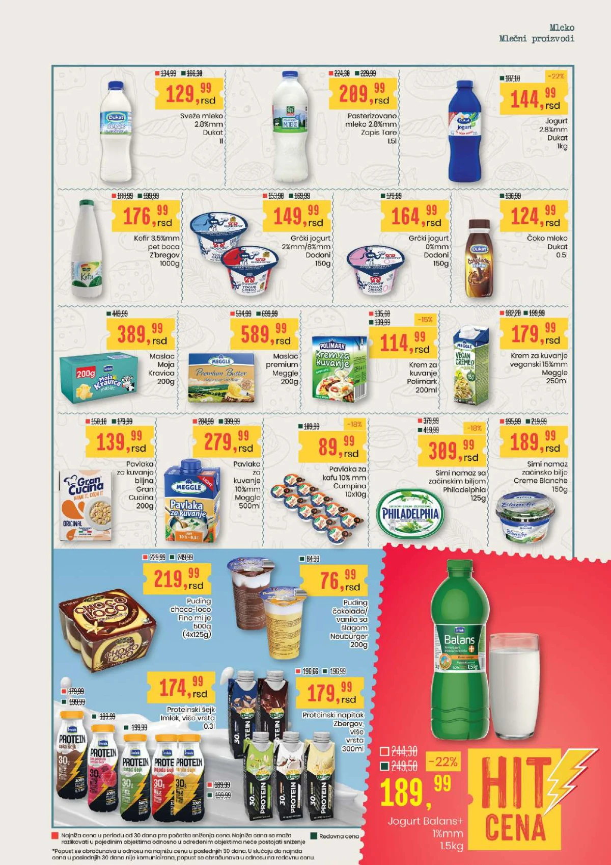 Aroma City katalog mleko i mlečni proizvodi – mleko, jogurt, pavlaka, maslac, namazi i pudinzi na akciji