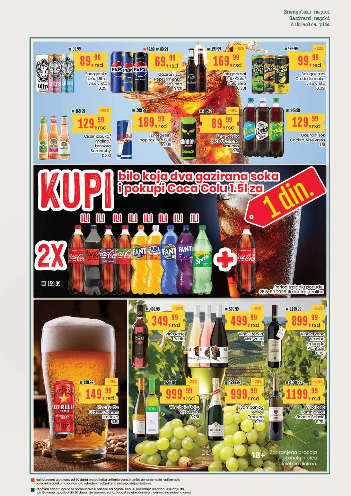 Aroma City katalog gazirana pića, energetski napici, pivo i vino na akciji