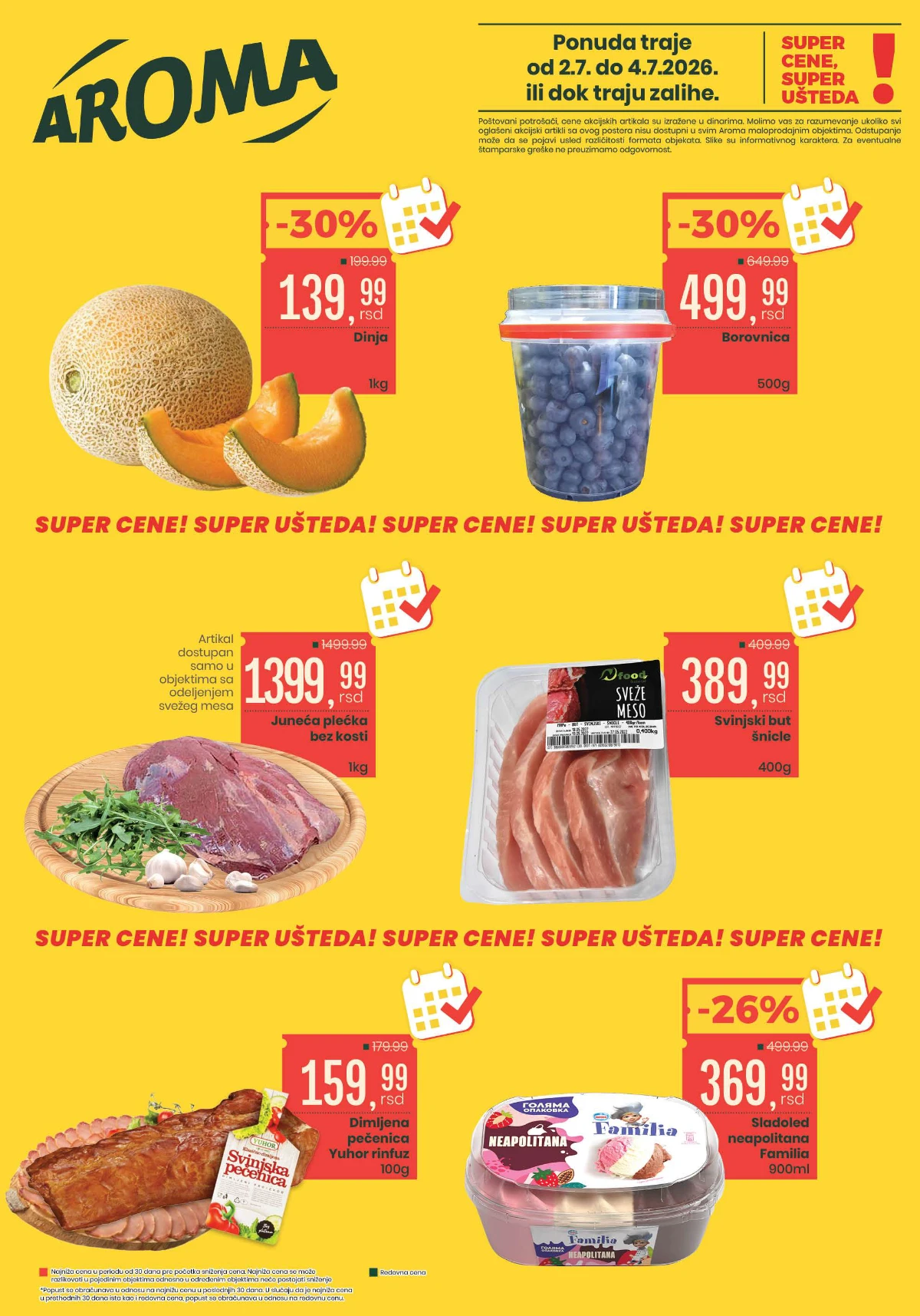 Aroma i City vikend akcija od 02. do 04.07.2026 sa popustima do 30%