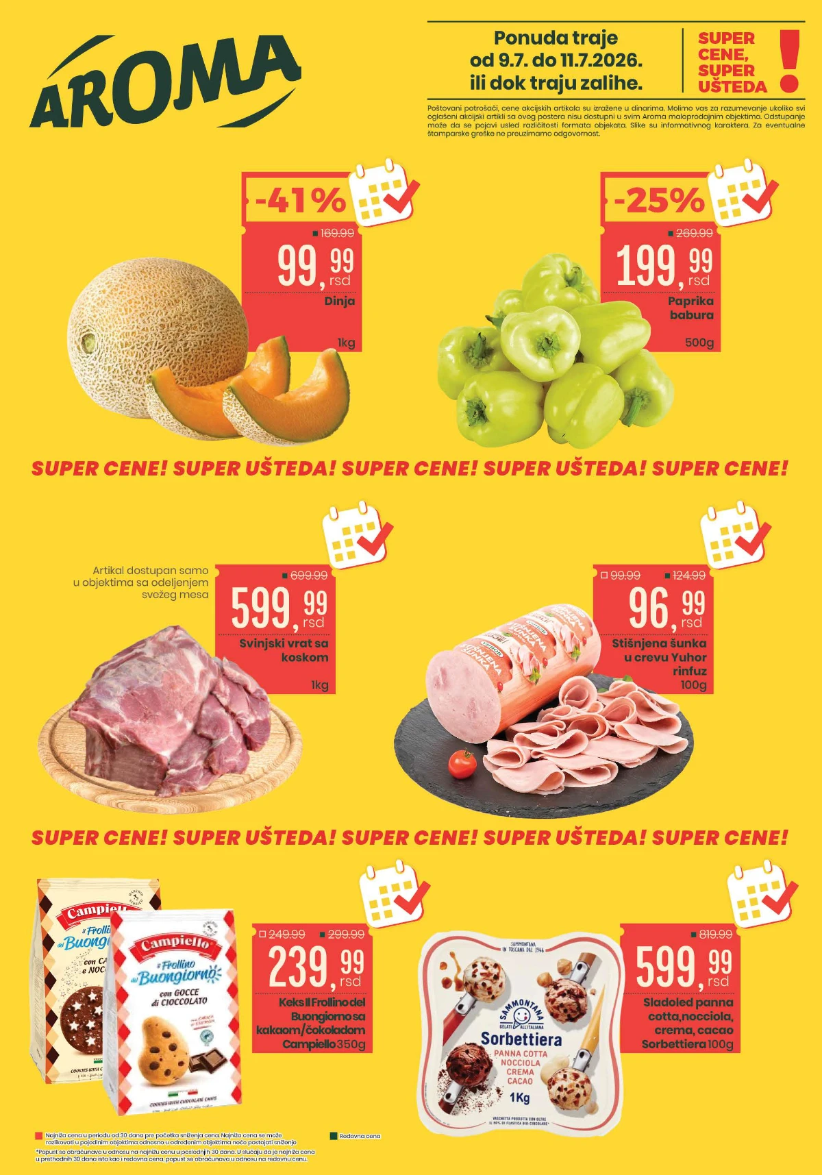 Aroma i City vikend akcija od 09. do 11.07.2026 sa popustima do 41% na prehranu i svakodnevne proizvode