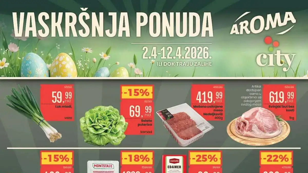Aroma Vaskršnja akcija do 33% – katalog sniženja prehrane i pića do 12.04.2026