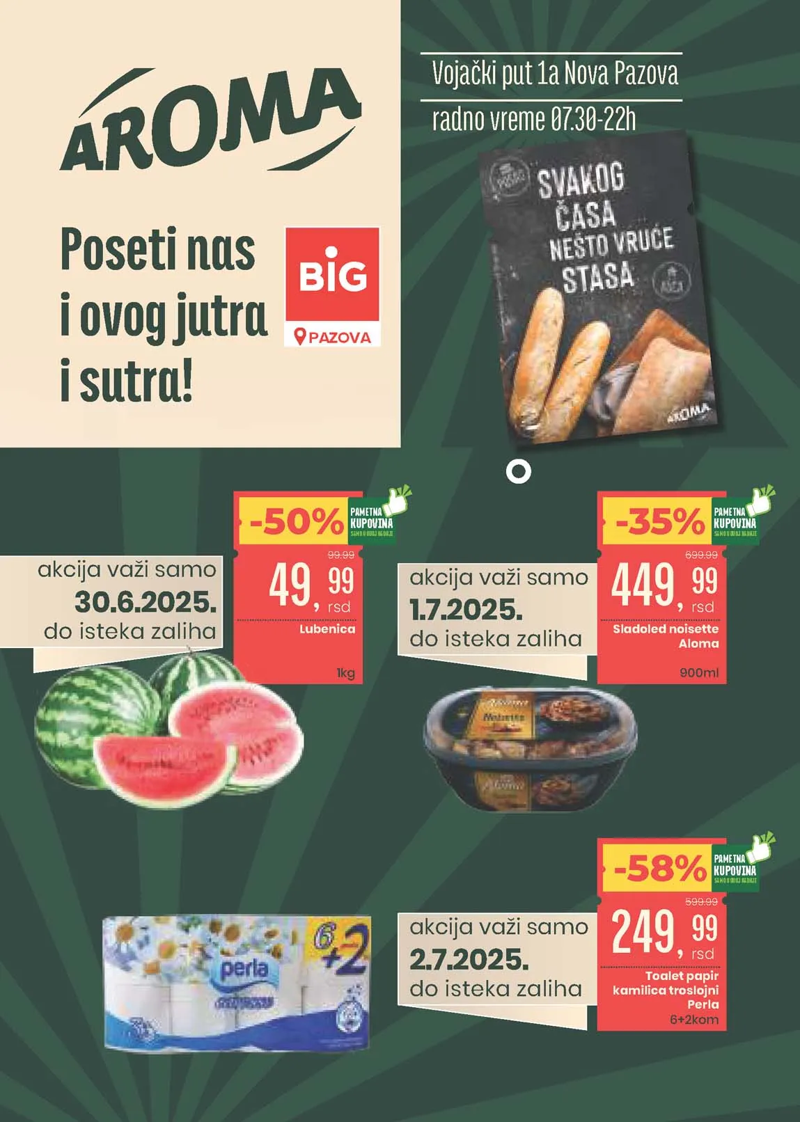 AROMA akcija NOVA PAZOVA sniženja do 06.07.2025