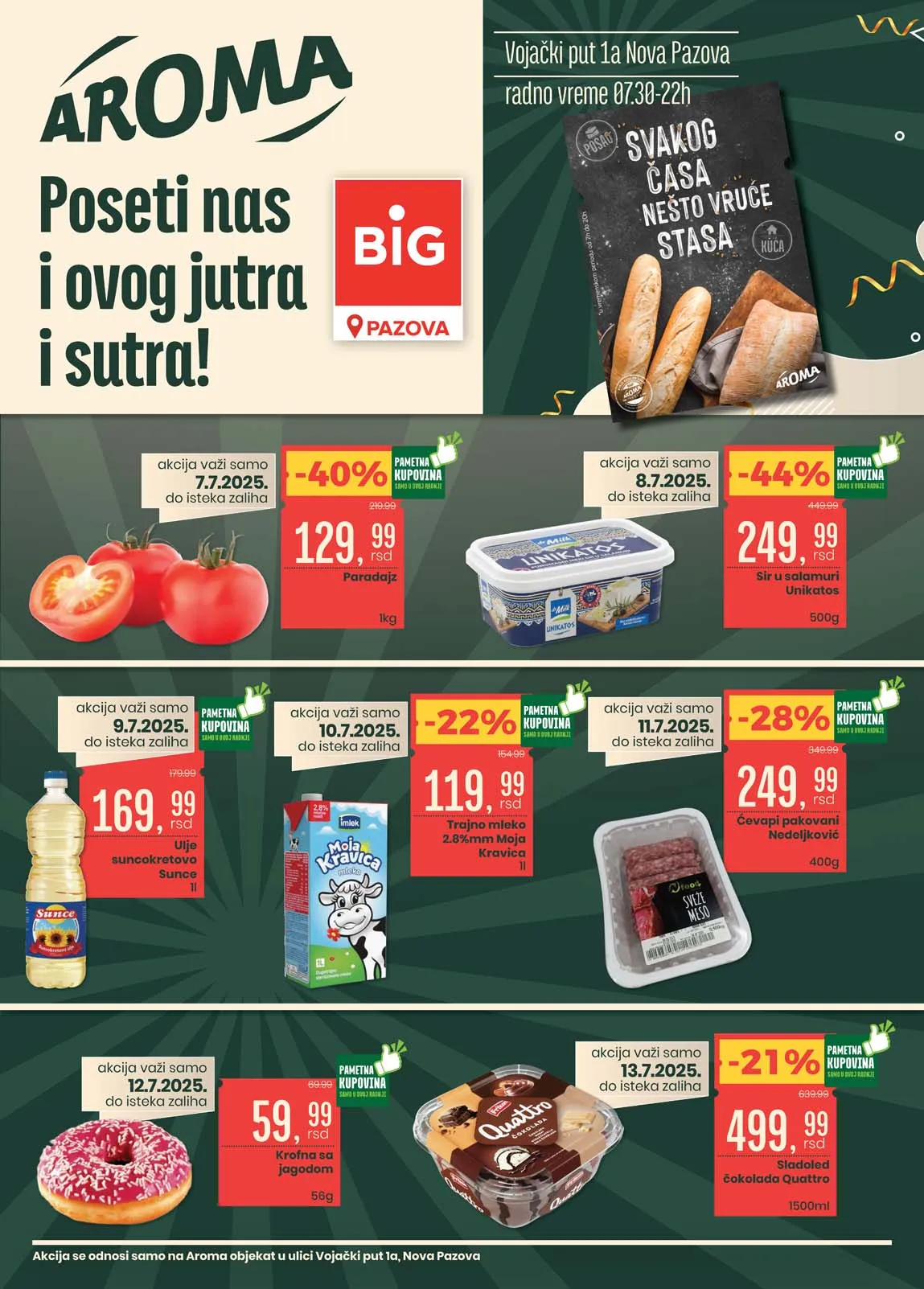 Aroma akcija – Sniženja u Novoj Pazovi do 13. jula 2025.