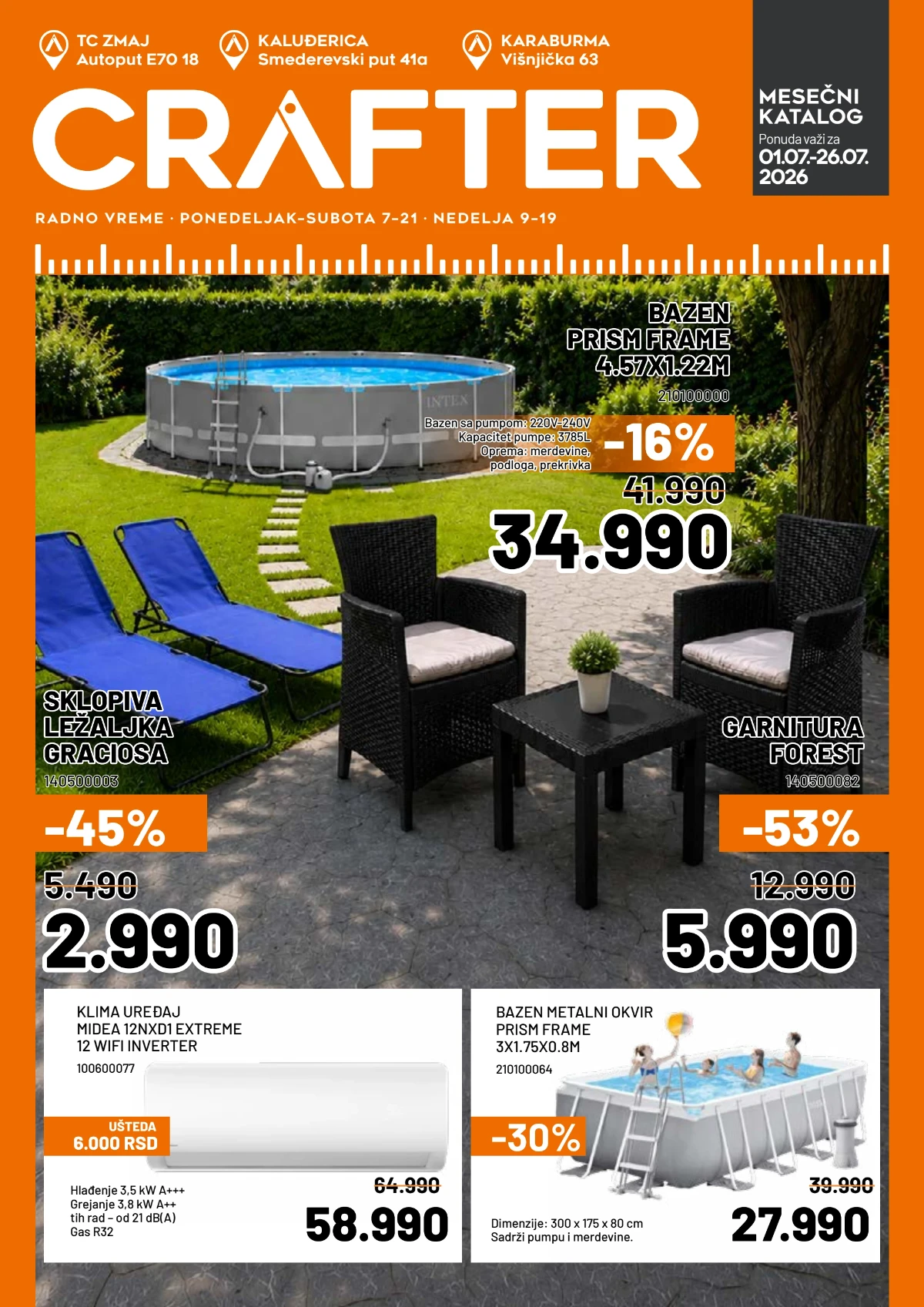 Crafter katalog jul 2026 sa letnjim akcijama i popustima do 53%