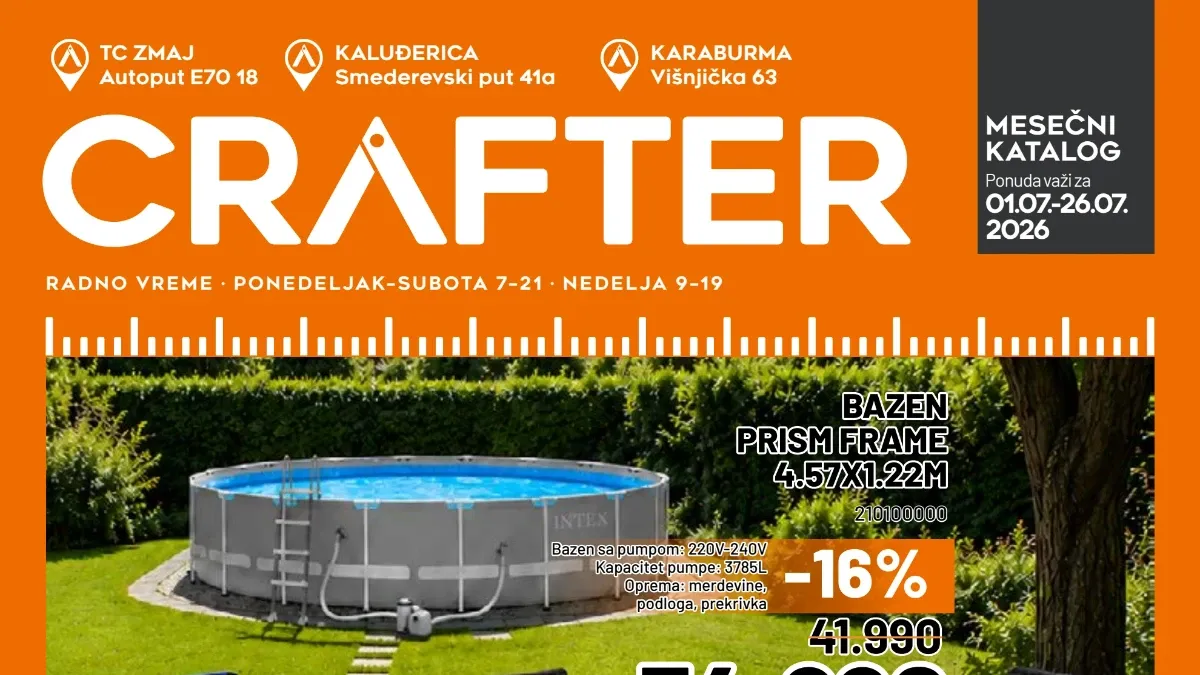 Crafter katalog jul 2026 sa letnjim akcijama i popustima do 53% do 26.07.2026