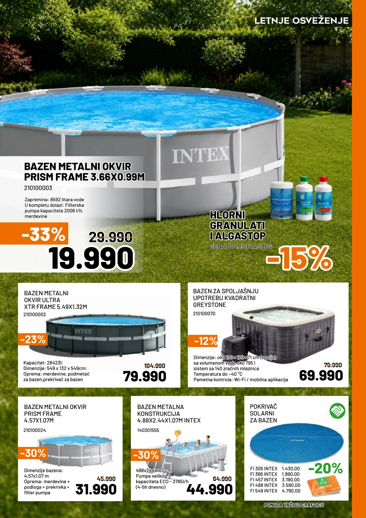 Crafter katalog jul 2026 sa bazenima i opremom za dvorište