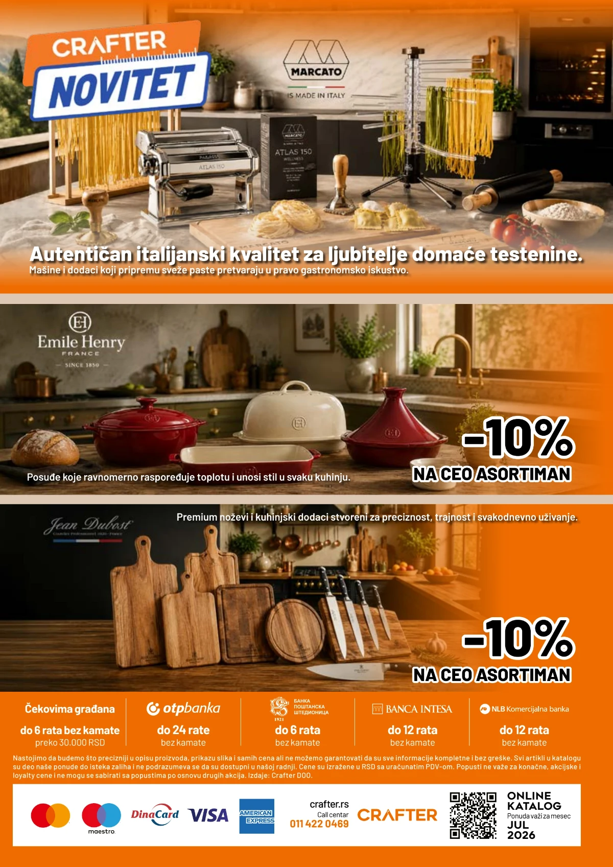 Crafter katalog jul 2026 završna strana sa dodatnim ponudama i informacijama