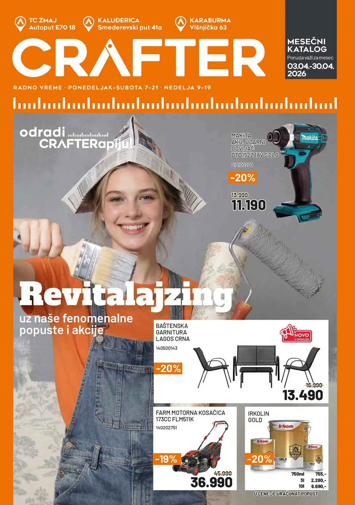 Crafter akcija sniženja Kataloška ponuda popusta