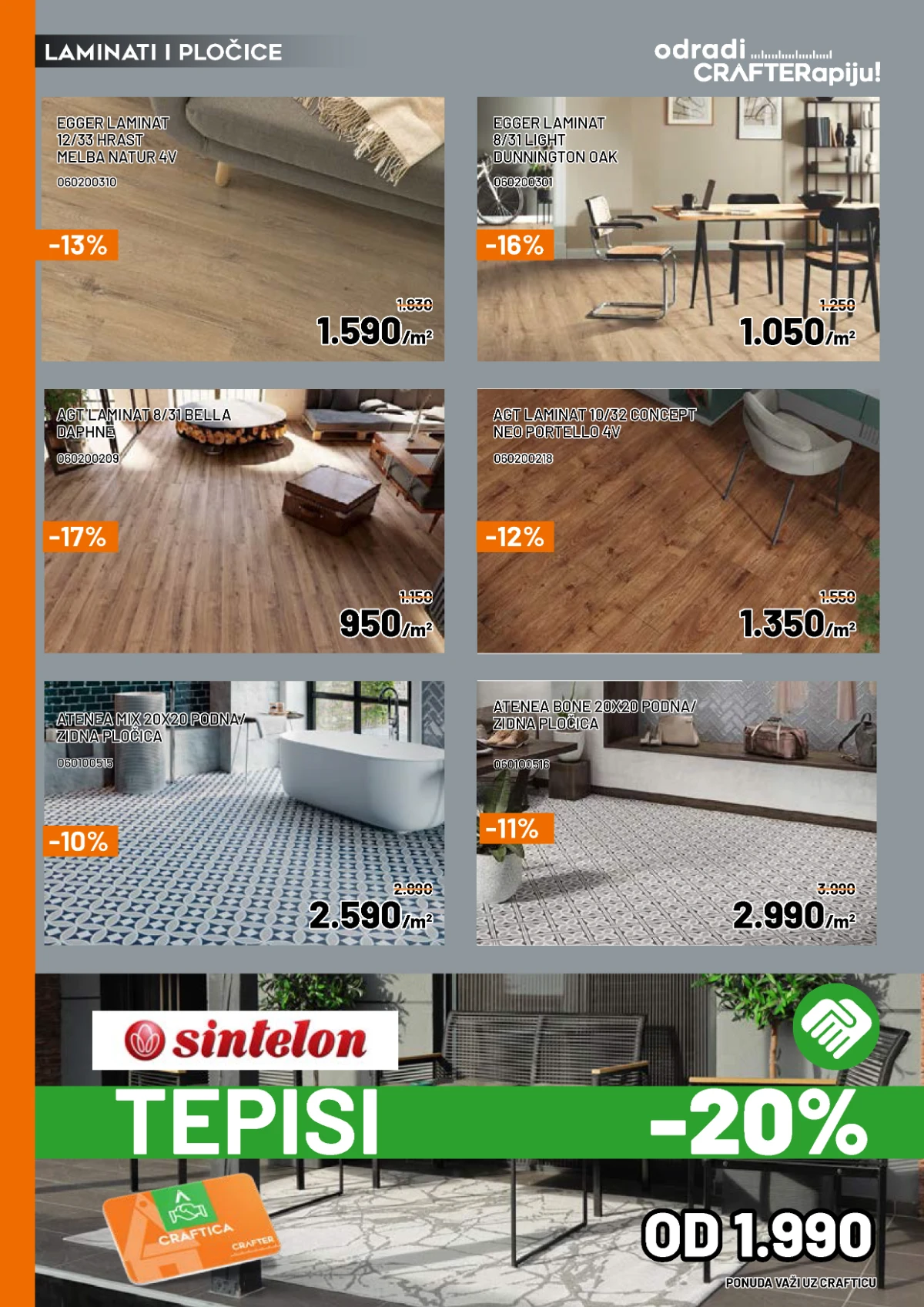 Crafter katalog maj 2026 kuhinja sudopere baterije sniženje Srbija