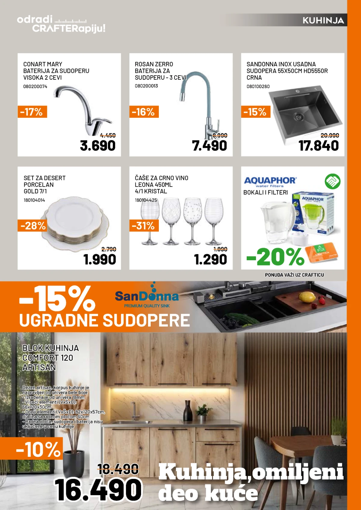 Crafter katalog maj 2026 kupatilo sanitarije tuš paravani sniženje Srbija