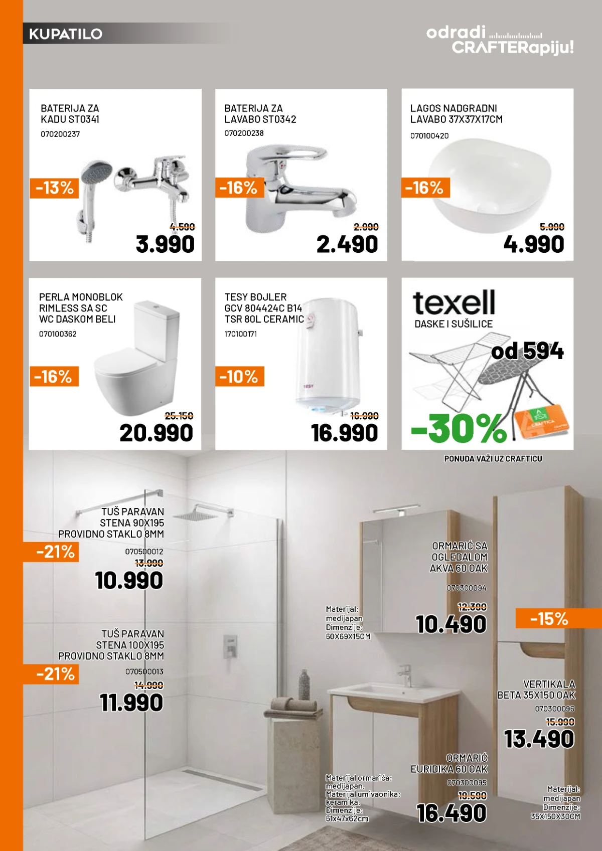 Crafter katalog maj 2026 klima uređaji inverter hlađenje sniženje Srbija