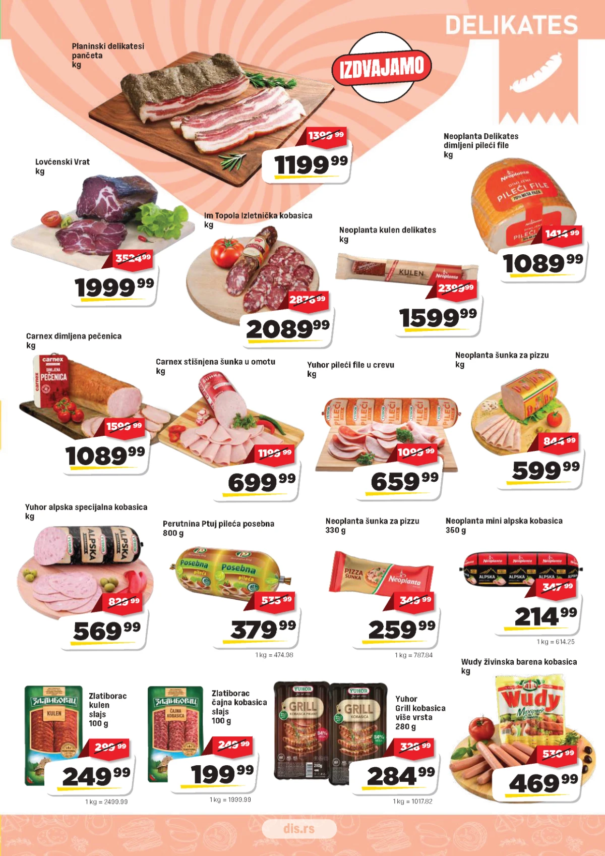 DIS katalog strana 3 – delikates proizvodi na akciji