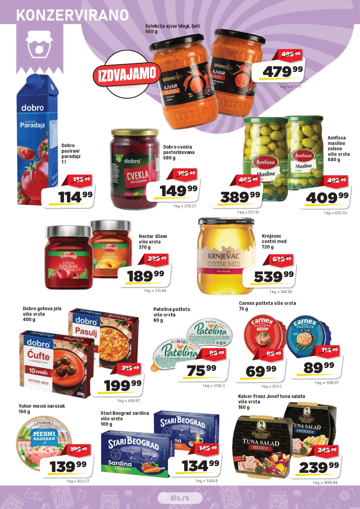DIS katalog strana 8 – konzervirani proizvodi i dodaci jelima