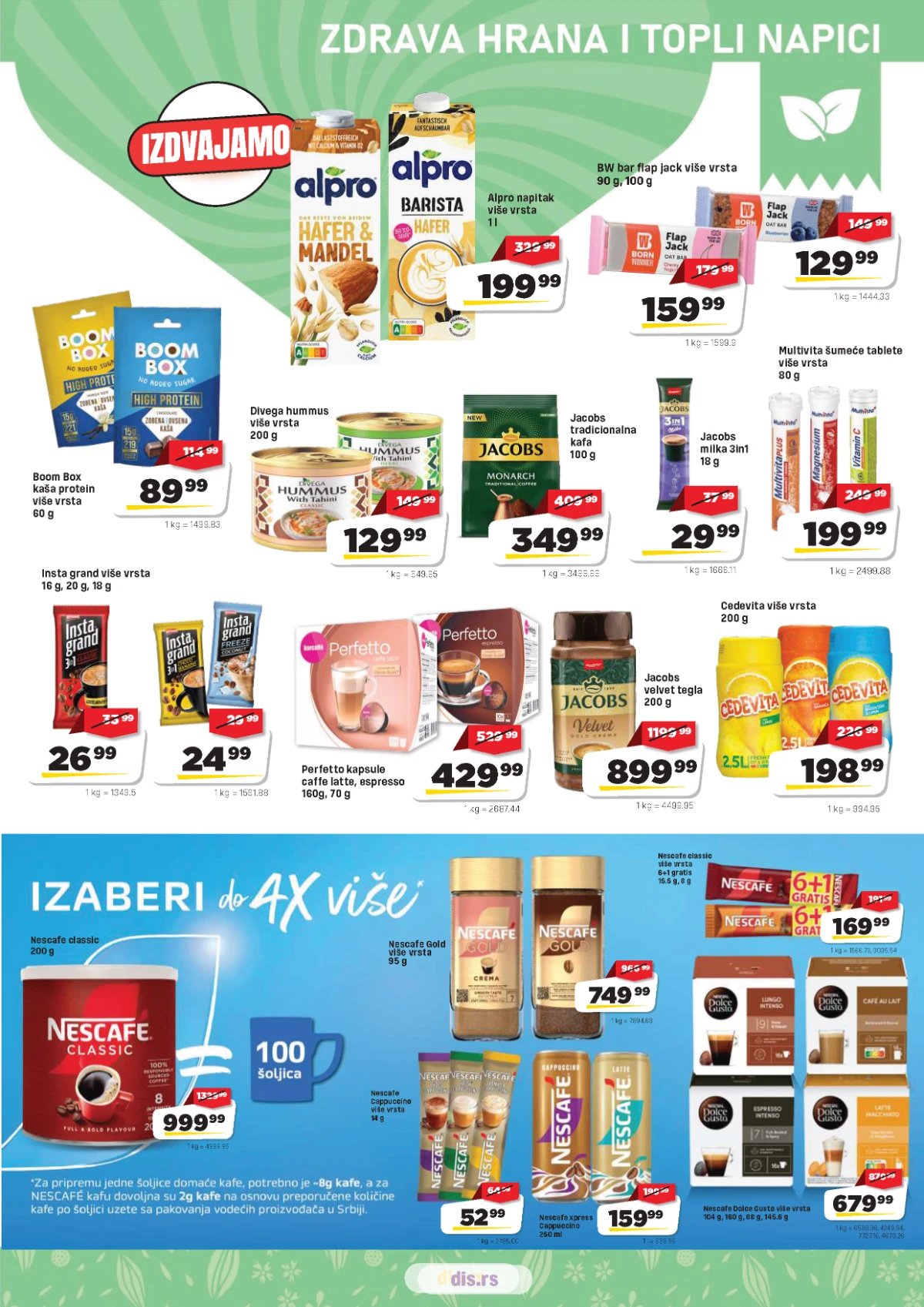 DIS katalog strana 9 – zdrava hrana i topli napici na akciji