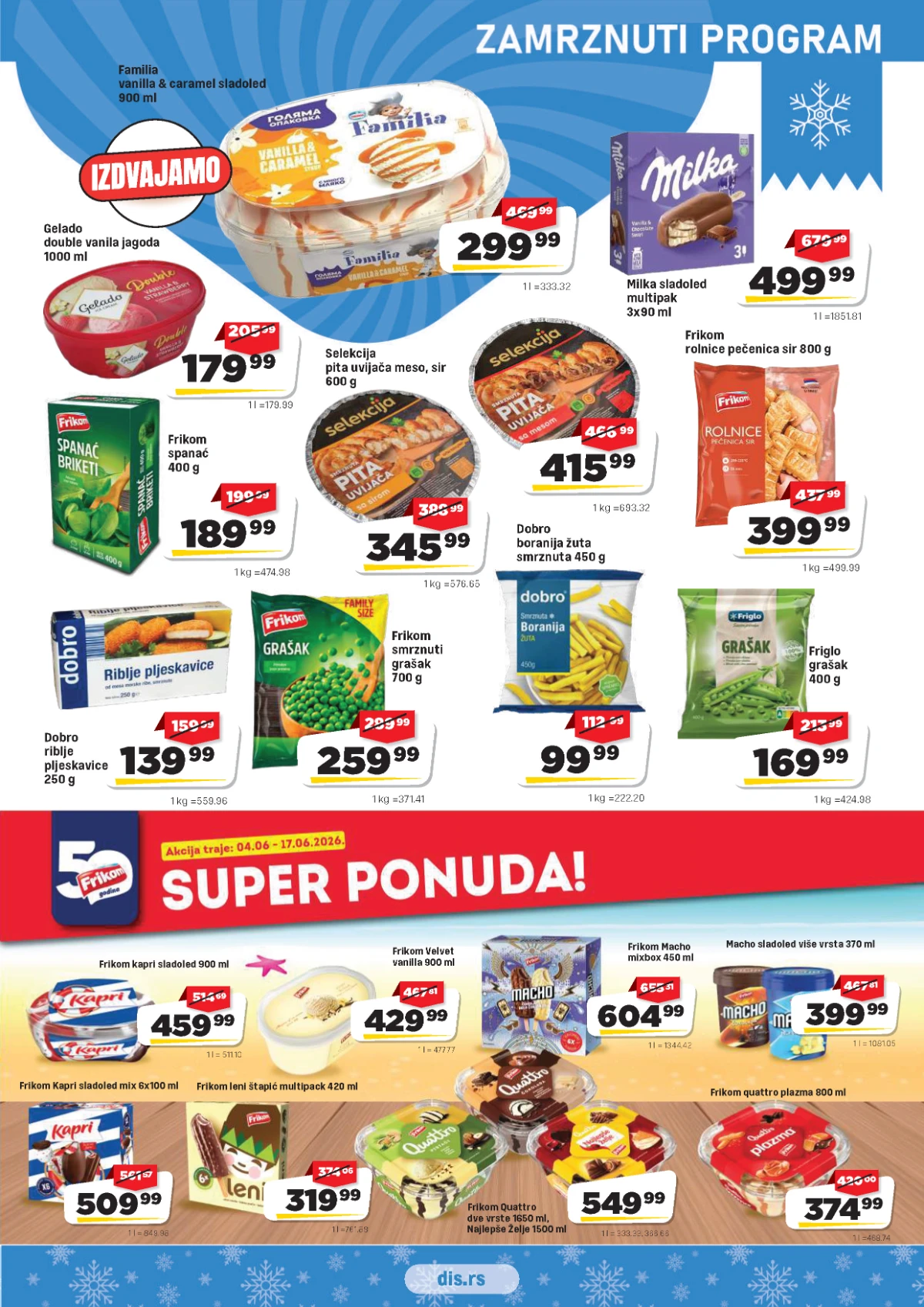 DIS katalog strana 5 – zamrznuti program i sladoledi na akciji