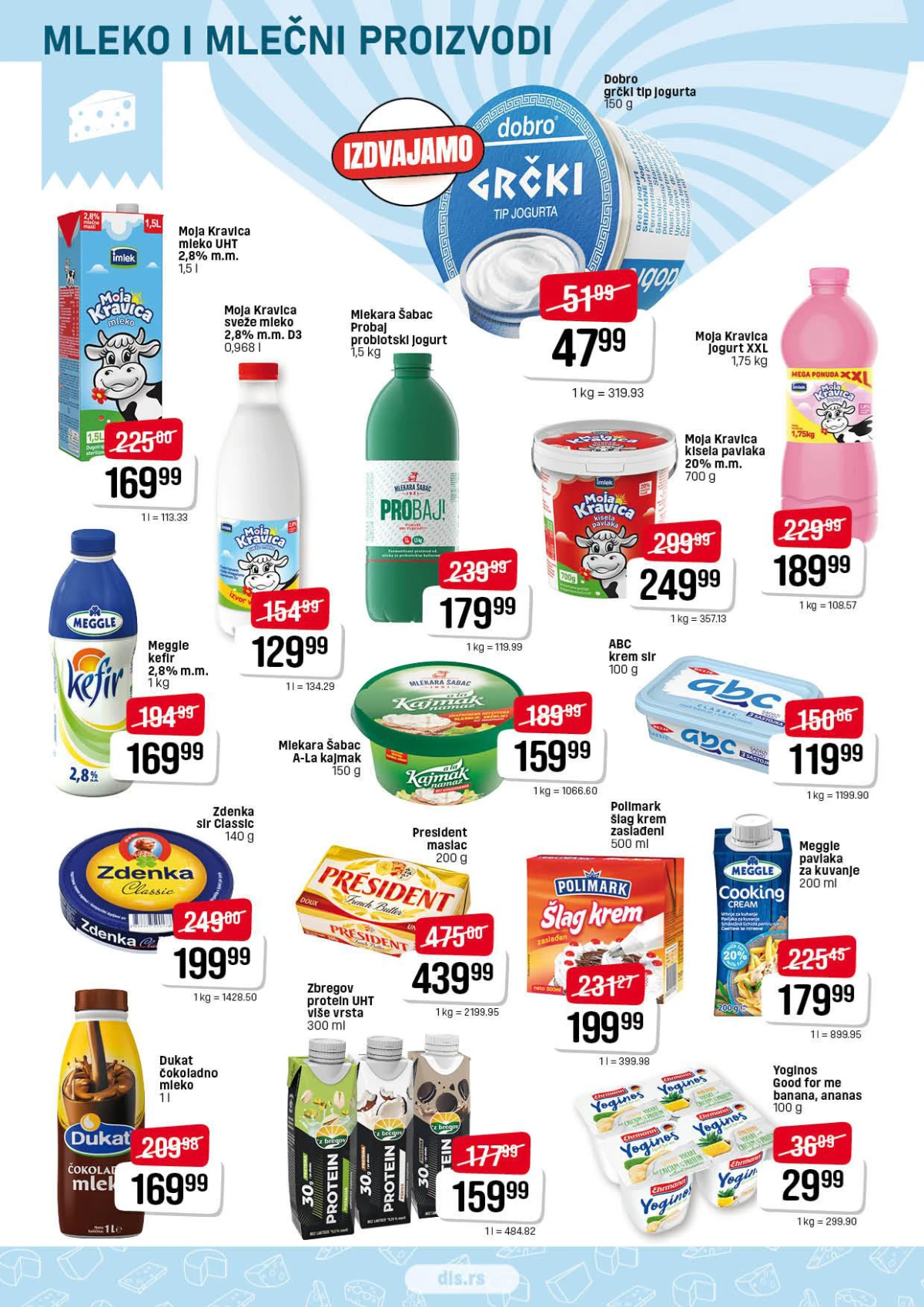 DIS katalog mlečni proizvodi maj 2026 – mleko, jogurt, sir i pavlaka na akciji