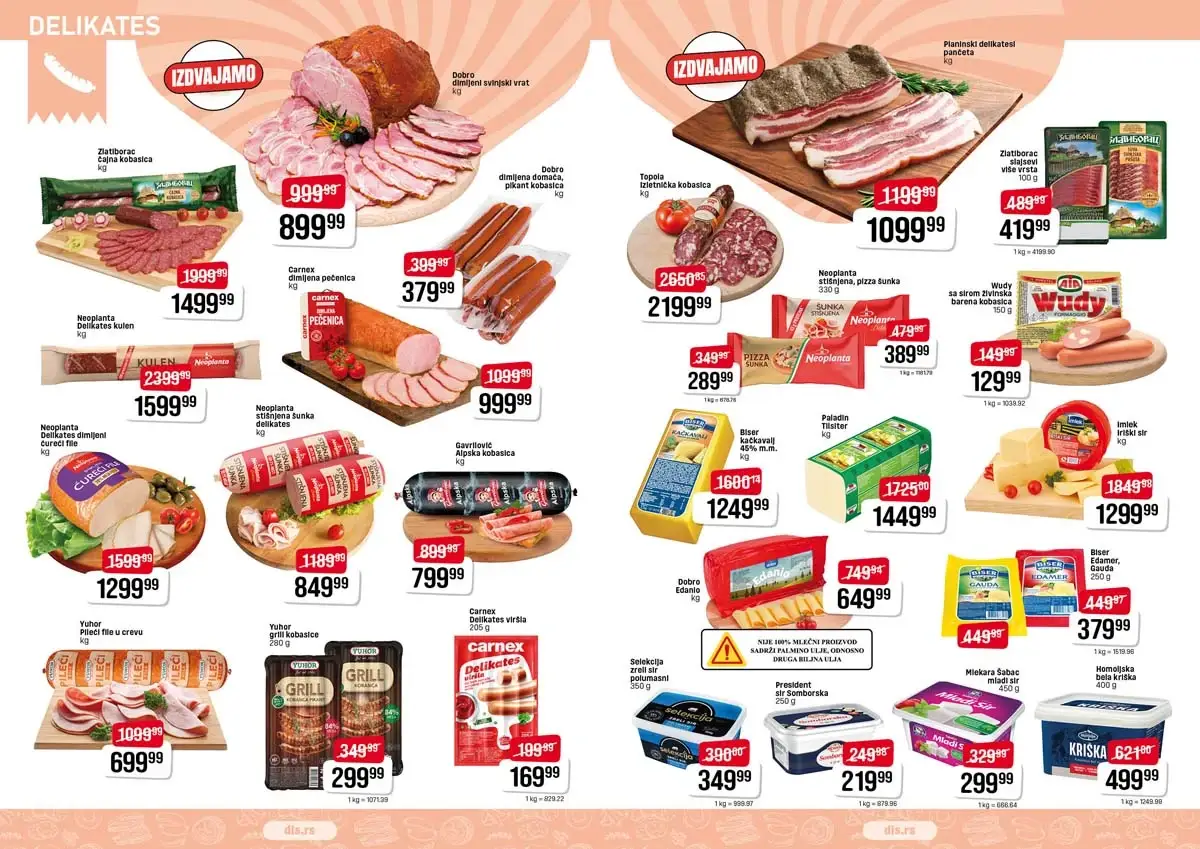 DIS katalog sniženja april 2026 strana 2 prehrana i kućne potrepštine Srbija